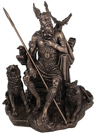Odin Germanisch Gott Wodan bronziert Skulptur Figur