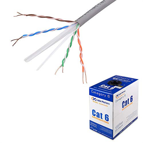 Cable Matters [UL Listed] In-Wall Rated (CM) Cat 6 / Cat6 Bulk Cable (Cat6 Ethernet Cable 305m) in Gray