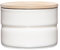 Riess, 2171-212,Vorratsdose mit Eschenholzdeckel, Durchmesser 8 cm, Höhe 6 cm, Inhalt 230 ml, PURE WHITE, KITCHEN-MANAGEMENT, Truehomeware, Emaille