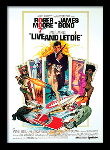 James Bond Poster Leben und sterben Lassen, gerahmt, Format A3