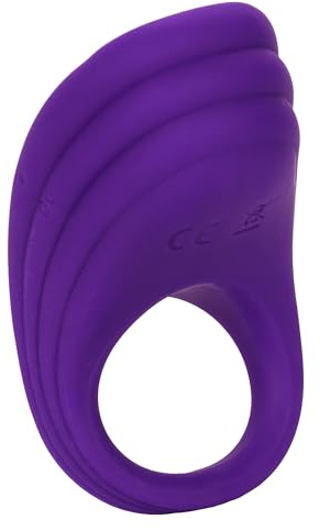 CalExotics Rechargeable Passion Enhancer – 7 Function Vibrating Waterproof Pleasure Ring – Silicone Clitoral Massager Sex Toy for Couples - Purple