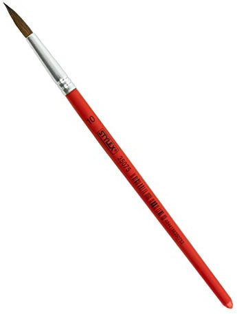 Stylex 35075 - Aquarellpinsel in der Größe 10, feine Rundspitze, lackierter Stiel, zum Malen mit Aquarell-, Acryl- und Wasserfarben, ideal auch für die Schule