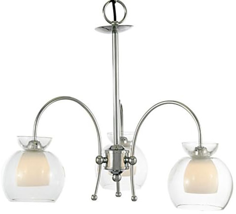 Pendant/Semi Ceiling 3 Light Clear Glass
