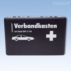 Verbandkasten leer mit Druck KFZ schwarz ohne Dichtung
