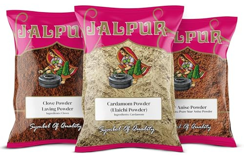 Jalpur Miller’s Premium Spice Combo Pack | Cardamom Powder 100 g, Clove Powder 100g, Star Anise Powder 100 g | Aromatic Ground Spices for Baking, Curries, Chai & Desserts | 3 Pack
