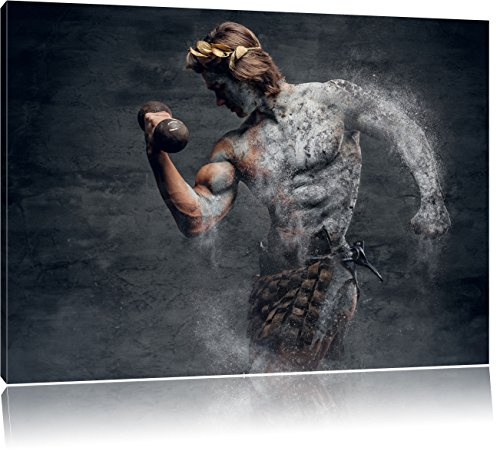Pixxprint antiker männlicher Sportler, Größe: 100x70cm, Leinwandbild, fertig gespannt, Wandbild, Dekoration, Kunstdruck, kein Poster