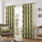 Fusion - Woodland Trees - 100 percent Cotton Pair of Eyelet Curtains - Green - 46 Width x 72 Drop (117 x 183 cm)
