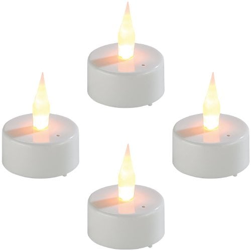 Lunartec Elektro Teelichter: LED-Teelichter mit Luftzugsensor und beweglicher Flamme, 4er-Set (LED zum Auspusten, Kerzen zum Auspusten, Stimmungslicht)