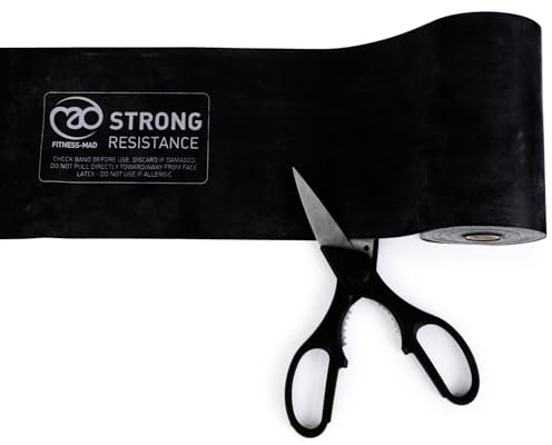 Fitness Mad Resistance Band Roll | 15m Long Workout Band for Stretching, Rehabilitation & Resistance Training | Home or Gym Workouts | 3 Strengths Available, 15m x 15cm