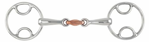 Shires Beval Bit with Copper Lozenge Peanut Links Loop Ring / Beval Bits 6