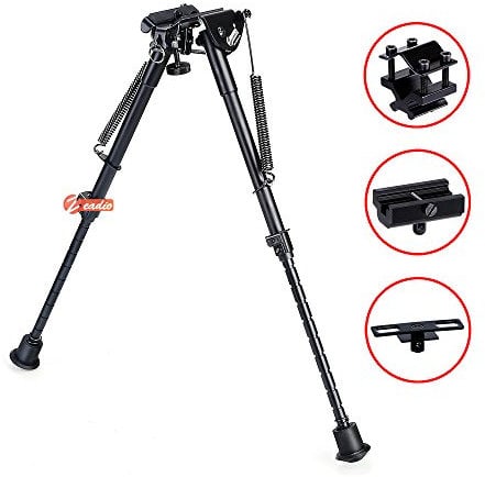 Zeadio ausziehbar Zweibein mit Schlinge-Halterung und 3 Adapter (23 bis 33 cm / 9 bis 13 Zoll)