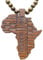 Hanessa Braun Damen u. Herren Schmuck.Africa Perlen Halskette, Land-Karte Afrika aus Holz Geschenk zu Weihnachten für die Frau/Freundin/Mann