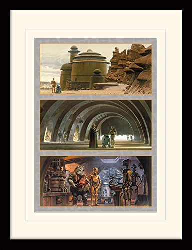 Pyramid International MP11361P-PL Star Wars (Arrival at Jabba's Palace) montiert und gerahmt, Mounted 250 GSM Paperwrap MDF, Mehrfarbig, 44 x 33 x 4 cm