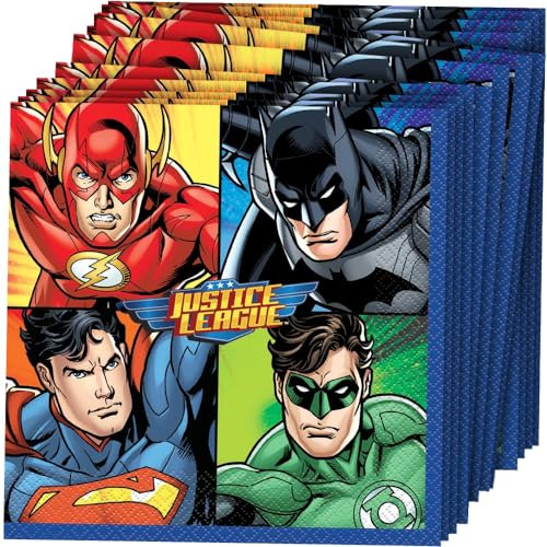 Unique Party- Justice League Serviettes en Papier, 49962