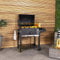 CHARLES BENTLEY American Large Portable Grill Charcoal BBQ With Thermometer, Bottle Opener, Warming Rack, Adjustable Heights, Barbecue For Family Parties In Summer (108x114cm)