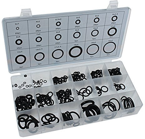 Qualtex 225 Piece Rubber O-Rings Washer Seals Assortment Set | Contains 18 Popular Sizes
