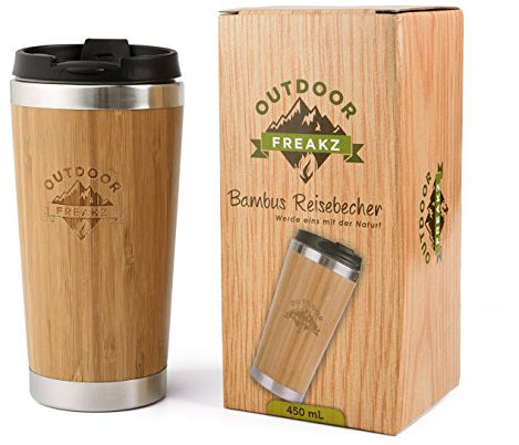 OUTDOOR FREAKZ Thermobecher aus Bambus und Edelstahl ein Naturprodukt!