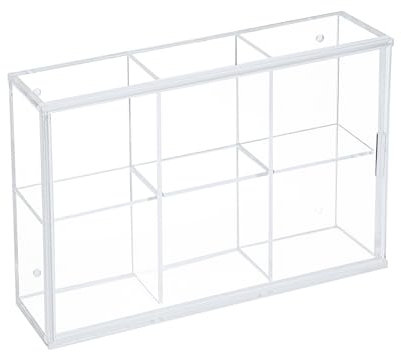 Safe 5254 Klein-Vitrine aus Acrylglas – Transparente Vitrine ohne Rahmen, mit Schiebetür, 6 Fächer, zum Hängen & Stellen I 180 x 115 x 45 mm