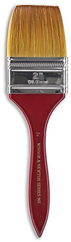 Winsor & Newton 5463150 Series 965 Golden Nylon & Natural Hair Short Handle Brush - Wash 2 inch