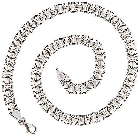 925 Silberkette: Königskette flach Silber 11mm 65cm - KKFLRH-110-65