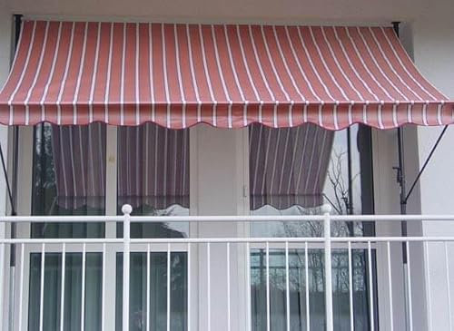 Angerer Freizeitmöbel GmbH Klemmmarkise Standard - Markise für Sonnenschutz - Montage ohne Bohren und Dübeln - ideale Balkonmarkise für Mietwohnungen (Rost-Creme, 400 cm)