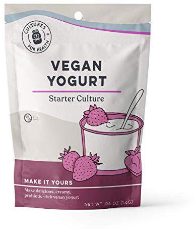 Cultures for Health Vegan Yogurt Starter Culture | 4 Direct-Set Packets | DIY Dairy-Free Yogurt from Plant Milks | Probiotic for Gut Health