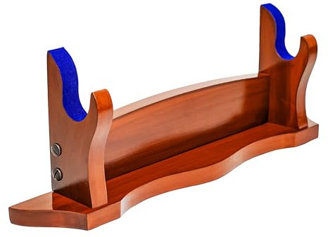 Lord of Battles Medieval Solid Wood Single Tier Sword Display Stand / Sword Holder / Gladiator Sword Display / Katana Sword Holder | Handcrafted from Genuine Teak Wood