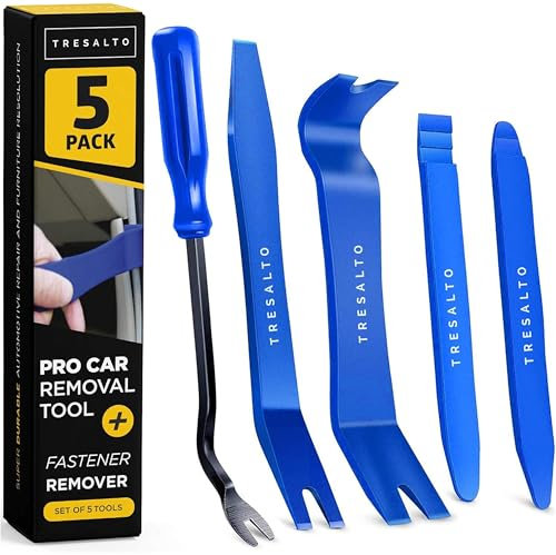 Tresalto 5pcs Car Trim Removal Tool Kit Trim Removal Tools for Cars, No Scratch Plastic Pry Tool Kit, Automotive Interior Trim Tools, Essential Car Tools, Complete Car Trim Removal Kit