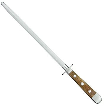 GÜDE Solingen - Wetzstahl geschmiedet, 26 cm, Fasseichenholz, ALPHA FASSEICHE, Doppelkropf, Handmade Germany