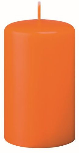 Bougies Pilier Orange 6 x 4 cm, Lot de 12