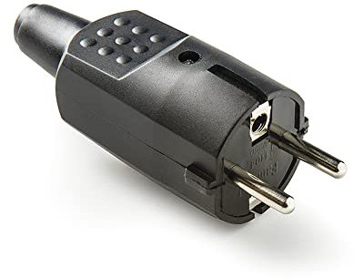 FAMATEL – Clavija 4,8mm I PVC goma I TT I 16A I 250V I Negro