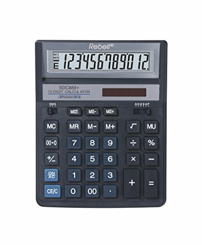 Rebell RE-BDC712BL Tischrechner BDC712, 12-stelliger, Standardausstattung und angewinkeltem Display, blau