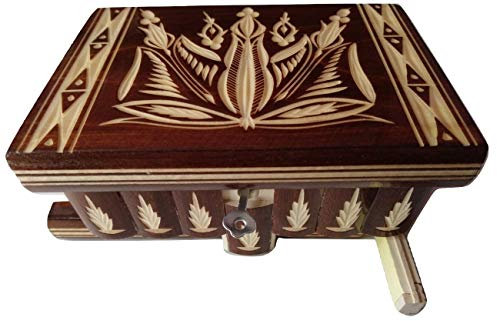 Puzzle Box, magisches Schmuckkästchen, geheim, knifflig geschnitzt, Holz Kasten, Gehirn-Teaser (braun)