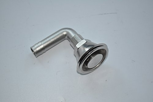 ISURE MARINE Stainless Steel Boat Marine Flush Mount Fuel Gas Tank Vent 90° for 3/4 Hose