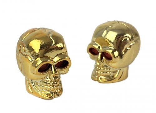 Classic Cycle Ventilkappen Skull-Totenkopf, goldfarben