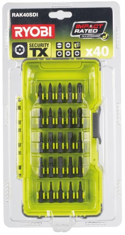 Ryobi RAK40SDI Impact Rated Screwdriving Bit Set, 40 Piece