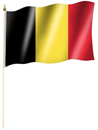 Stockflagge/Stockfahne BELGIEN Flagge/Fahne ca. 30 x 45 cm mit ca. 60cm Stab/Stock