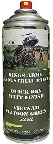 Kings Army Vietnam Platoon Green 5252 Military Matt Spray Paint 400ml Military Vehicle Paint, Airsoft, Paintball, Model Maker Paint, Fishing Y