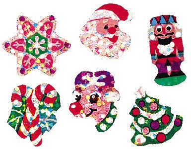 72 x Christmas Joys Shaped Sparkle Stickers