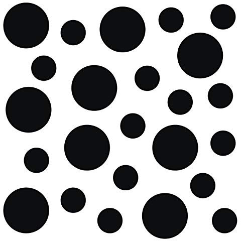 kleb-Drauf | 24 Punkte | Schwarz - glänzend | Wandtattoo Wandaufkleber Wandsticker Aufkleber Sticker | Wohnzimmer Schlafzimmer Kinderzimmer Küche Bad | Deko Wände Glas Fenster Tür Fliese