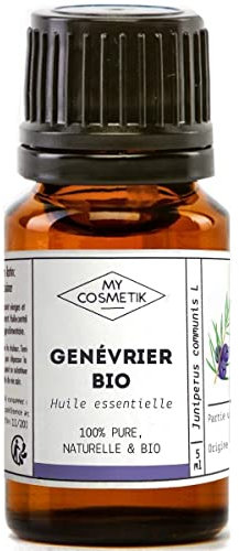 MY COSMETIK - Huile Essentielle de Genévrier BIO AB - Issue de l'agriculture Biologique - Chémotypées HEBBD/HECT - 100% pure et naturelle - Certifié ECOCERT - Fabriqué en France - 10 ml