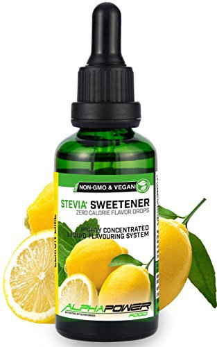 ALPHA POWER FOOD®: Stevia líquida natural - Stevia Gotas de Lima Limon, Edulcorante natural, sustituto del azúcar con sabor - sin azúcar & calorías