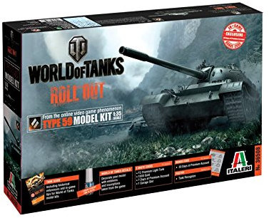 Italeri 36508 World of Tanks WoT Chinois Type 59 Tank Kit de modélisme en plastique avec code WoT Bonus, échelle 1/35