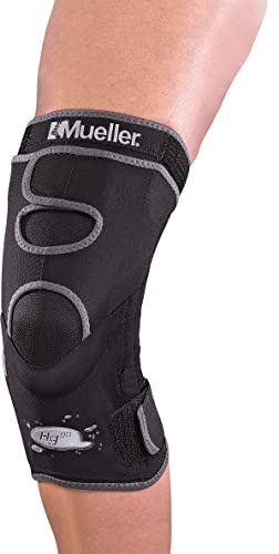 MUELLER Sports Medicine Hg80 Knee Brace, Knee Pain Relief Support for Men and Women, Ideal for Arthritis, Sprains, Black, Prevents Hyperextension, Medium