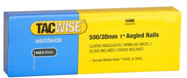 Tacwise 0823 Clavos Inclinados 500/20mm, Caja de 5,000 Clavos Inclinados 500/20mm
