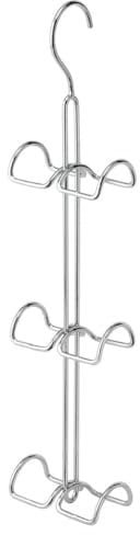 iDesign 6590 Handbag Organiser with 6 Hooks, Small Wardrobe Hanging Storage Made of Durable Metal, Practical Bag Holder for Bags and Accessories, Silver
