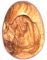 Holy Land Market Ei mit Krippe, geschnitzt, in einem Stück, 12 cm hoch