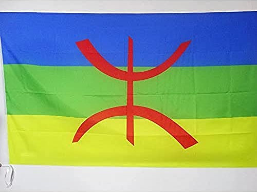 AZ FLAG - Drapeau Kabylie - 90x60 cm - Drapeau Kabyle - Algérie Berbère 100% Polyester Avec Fourreau et Cordelette - Pavillon 50 g