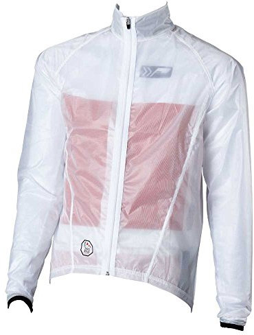 PROLOG Herren Fahrrad Regenjacke Extrem Dünn, Wasserdicht, Atmungsaktiv - Transparent Weiß Größe XL