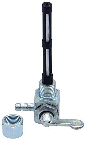 Robinet d'essence M12 x 1, sortie gauche, sans sac à eau, levier en métal